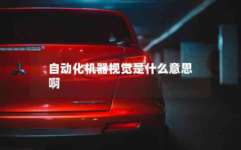自動(dòng)化機(jī)器視覺是什么意思啊