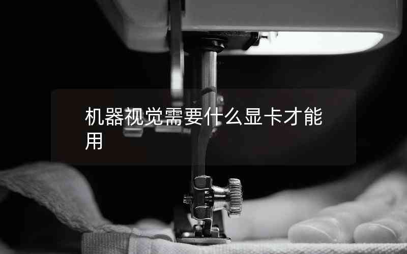 機(jī)器視覺需要什么顯卡才能用